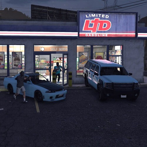 Squad-Mitglieder vor ihrem gemeinsamen Haus in Los Santos